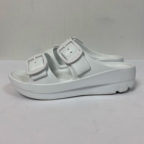 Telic Boise Bliss Recovery Arch Support Sandals White Slides Size M/9 - Picture 4 of 9